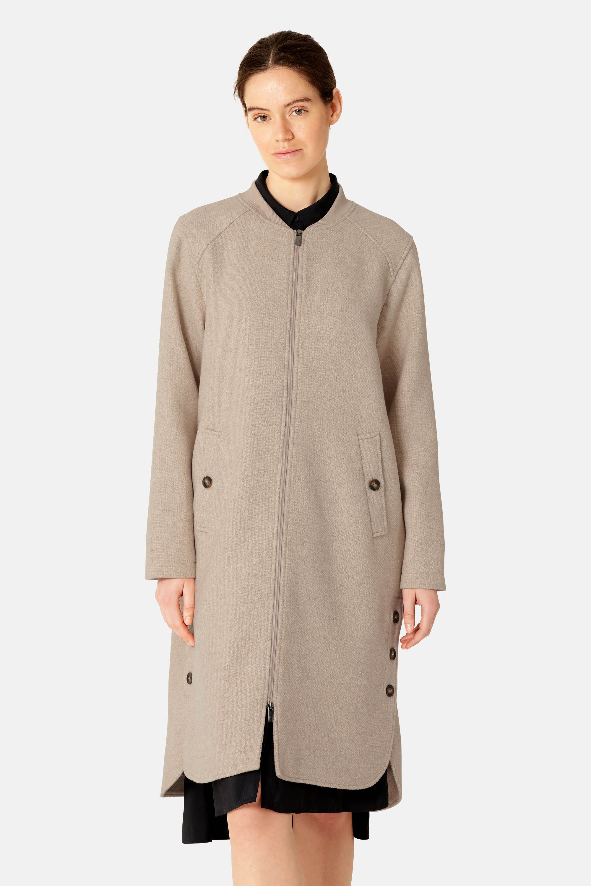 Long Zipped Coat - Wheat